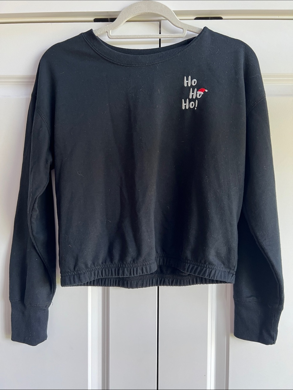 Black 'Ho Ho Ho' Holiday Crewneck Sweatshirt